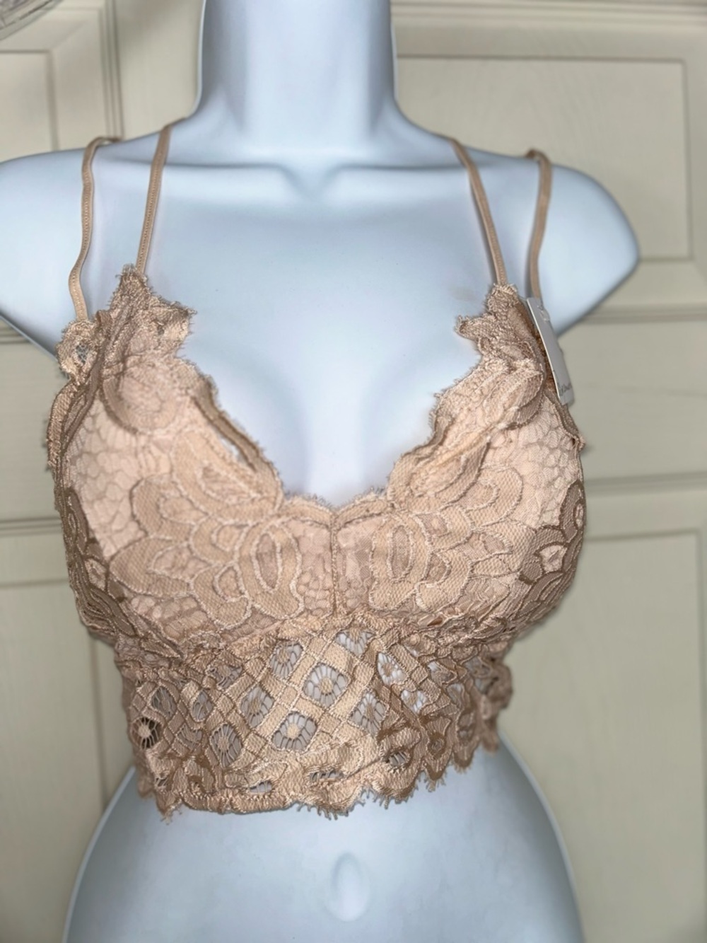 Anemone Lace Bralette in Nude Beige